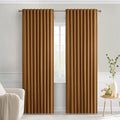 MIULEE Golden Brown Back Tab Blackout Curtains 52x90 Inch Long 2 Panels Set | by MIULEE