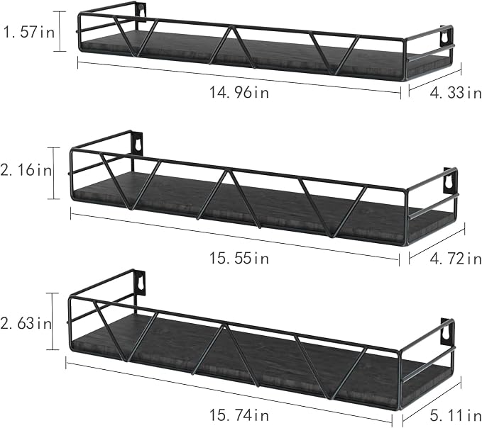 Floating Shelves Set of 3, Wood Wall Shelf, Farmhouse Shelf - Image 3