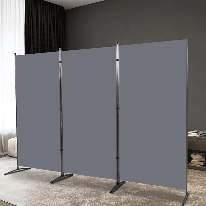 3 Panel Folding Room Divider, Sturdy Frame Freestanding Wall Divider | - Image 7