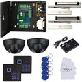 MENGQI-CONTROL Magnetic Lock Exit Motion Sensor 2 Doors TCP/IP Access Control System Keypad Reader Control Board 110V Power Supply Box USB Enroll Reader RFID Card/Key Fob(Phone APP Remote Open Door)
