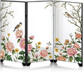 Mini Folding Screen, 3 Panel Divider, Chinese Style Vintage Desktop Mirror by KABAKE