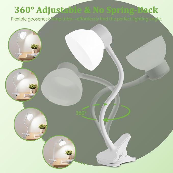 Desk Lamps for Home Office, Small LED Reading Lamp, 5000K Eye-Care Desk Light | - Image 2