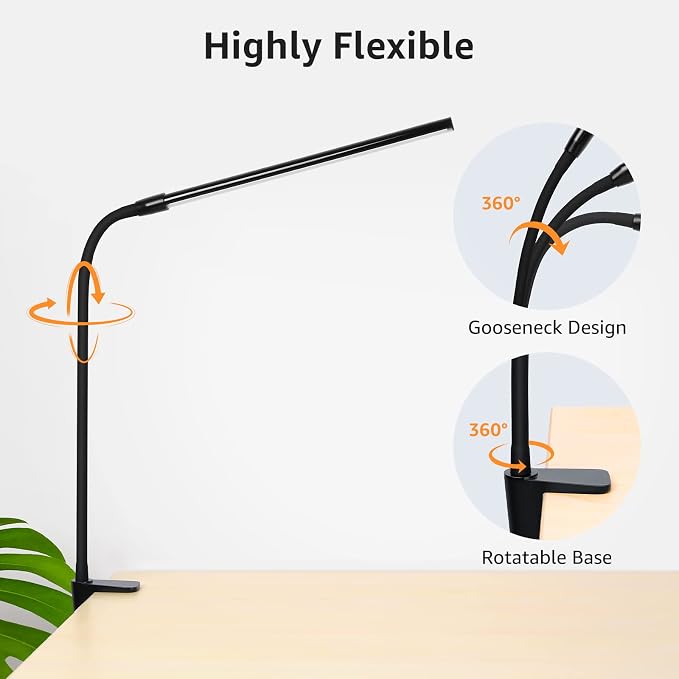 Lepro Clip on Desk Lamp, LED Reading Light - Image 5