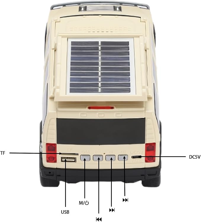 WSTER Solar Off-Road Car Bluetooth Speaker – HD Stereo Sound with TWS Pairing, TF/USB Playback, Portable Bluetooth Car Speaker for Home Audio, Outdoor Use & Retro Gifts for Men (Beige)