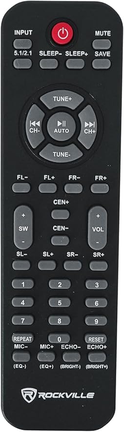 Rockville HTS820 1500W 5.1 Channel Home Theater System with 8" Subwoofer, Bluetooth, USB, Includes Remote and Speaker Mounts - Perfect for Movies, Music, Karaoke