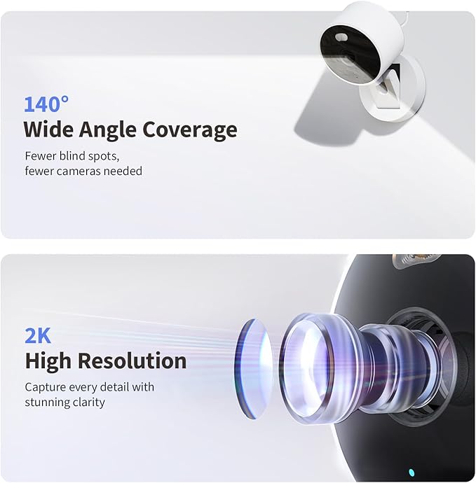 Aqara G100, 2K Indoor/Outdoor Security Camera, HomeKit Secure Video, 2-Way Audio, Spotlight Color/IR Night Vision, AI Detection, 140° FOV, Wi-Fi 6, Supports HomeKit, Alexa, Google and IFTTT, Black