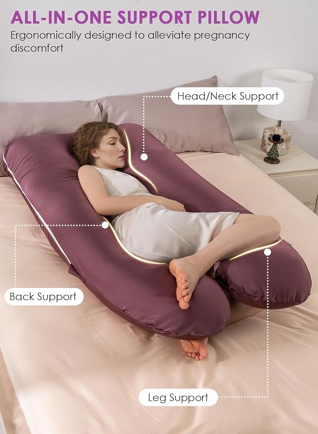 QUEEN ROSE Pregnancy Pillow, U Shaped Full Body Pillows - Image 3
