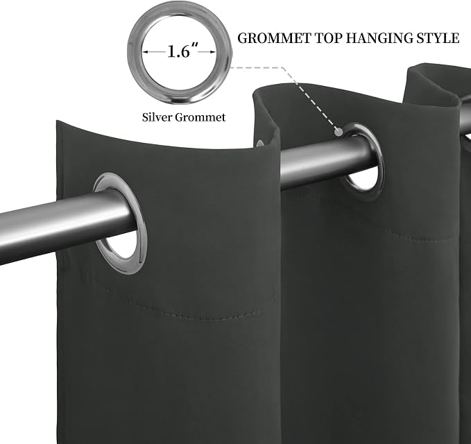 Easy-Going Blackout Curtains for Bedroom, Solid Thermal Insulated Grommet and - Image 5
