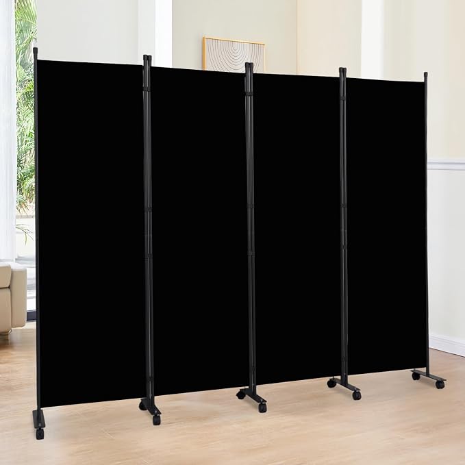 Room Divider 6FT 4 Panel Folding Privacy Screen by JVVMNJLK