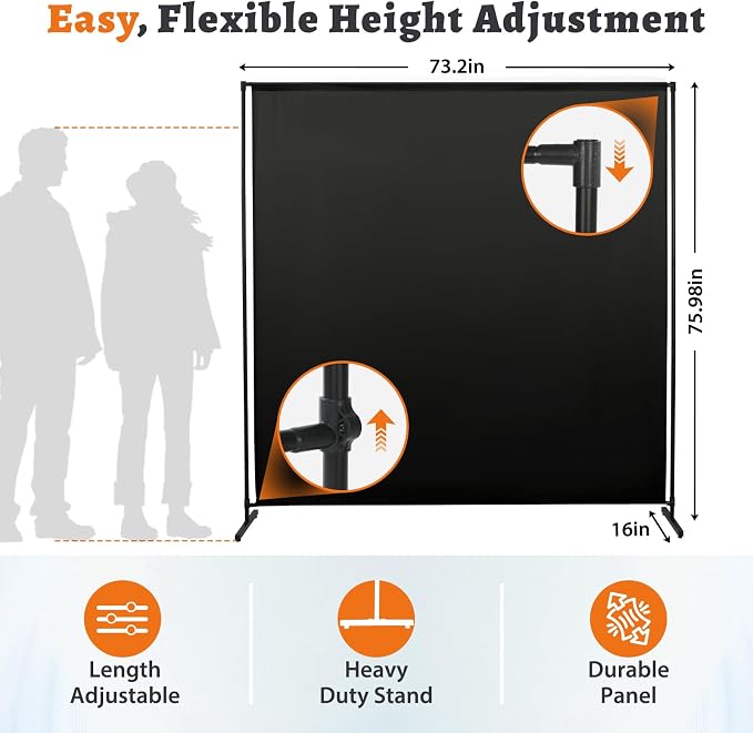 Room Divider Single Panel, Fabric Portable Privacy Screen Wall Divider - Image 4