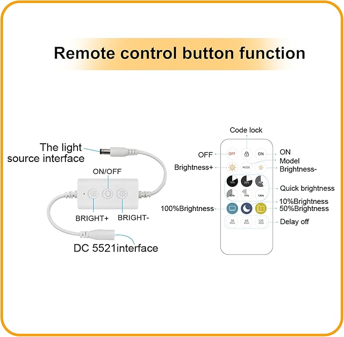 Pandery Remote Dimmer LED Controller Kit, App Control 2.4G RF Wireless Remote Control,DC 5-24V for 3528/2835/5050/COB LED Strip Lights,with Timing Function,Music Mode,(Single Color)