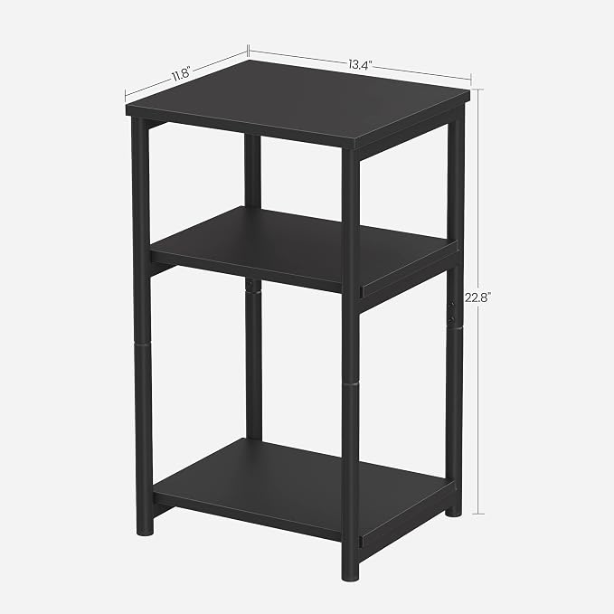 VASAGLE Side Table, Small End Table, Tall Nightstand, Steel Frame | - Image 3