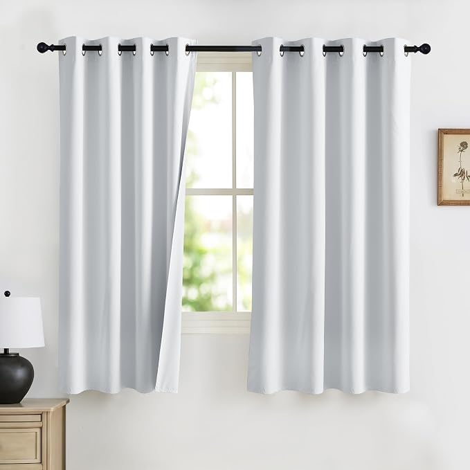RYB HOME 100% Blackout Thermal Insulated Curtains 63 inches Length | Total Room by RYBHOME