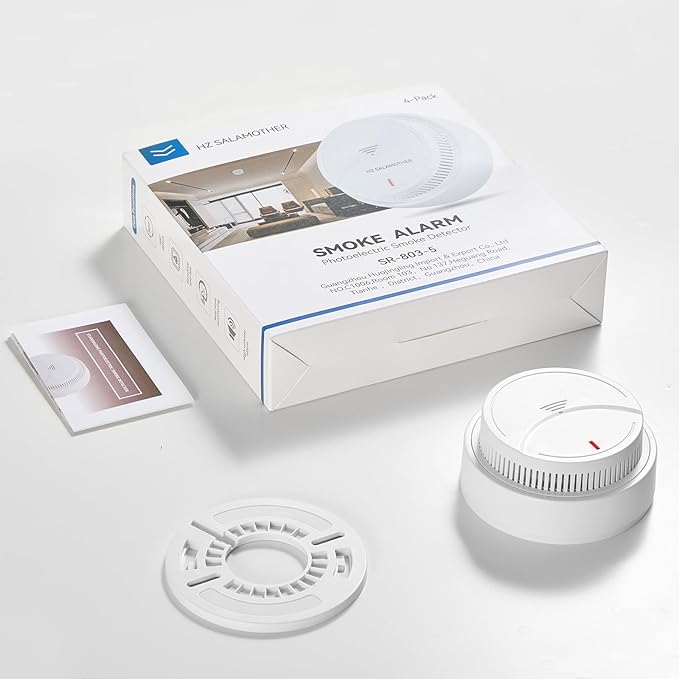 Smoke Detector 3 Pack,Fire Alarms Smoke Detectors with Photoelectric Technology with LED Lndicator and Test Button,Smoke Alarm for Home,Bedroom,Kitchen