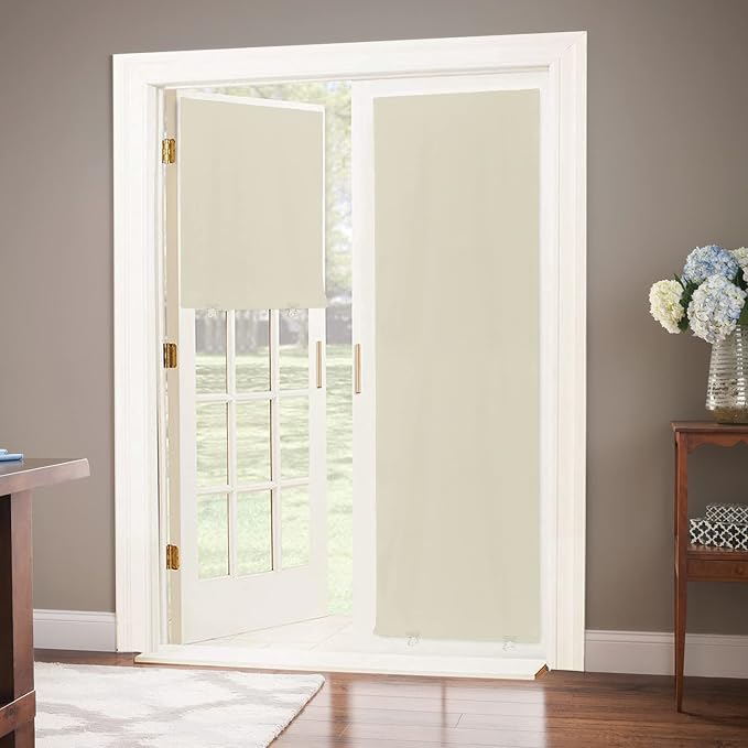 LazBlinds 100% Blackout Door Curtain, 1 Panel | No tools No Drill Cordless by LazBlinds