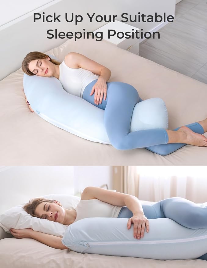 Momcozy J Shaped Pregnancy Pillow, Maternity Body Pillow - Image 7