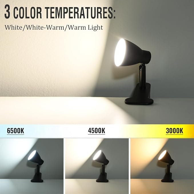 CRI90+ Clip Reading Light, Small Clamp on Bed Lamp - Image 2