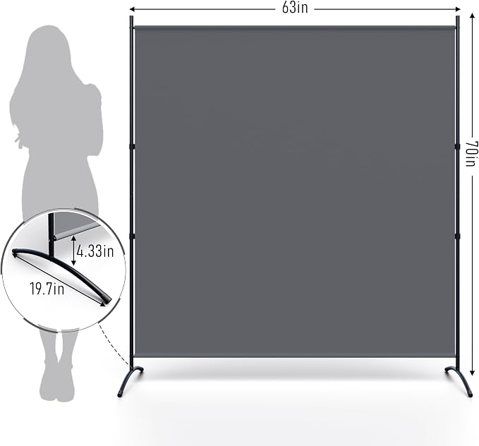 Single Large Room Divider, Folding Privacy Screens - Image 5