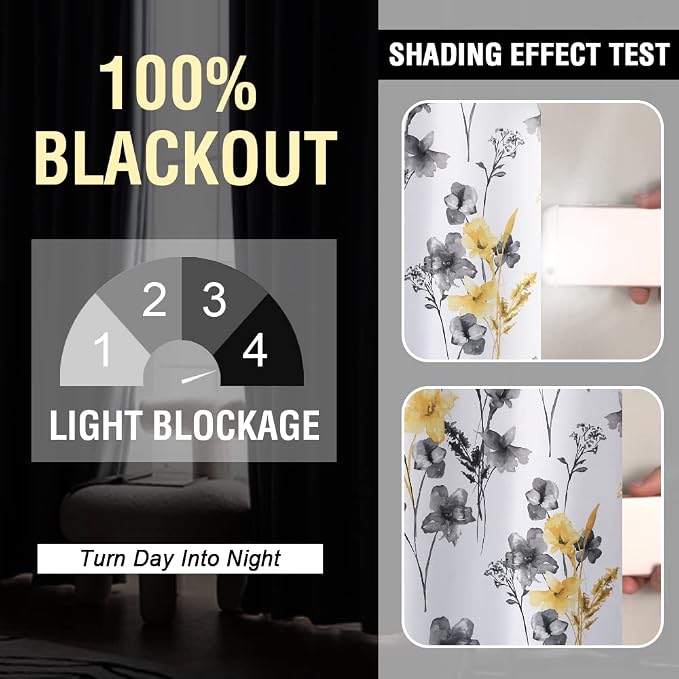H.VERSAILTEX 100% Blackout Curtains 108 inch Length 2 Panels Set Cattleya - Image 2