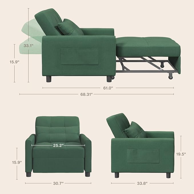 Aiho Convertible Sleeper Chair Sofa Bed - Image 2