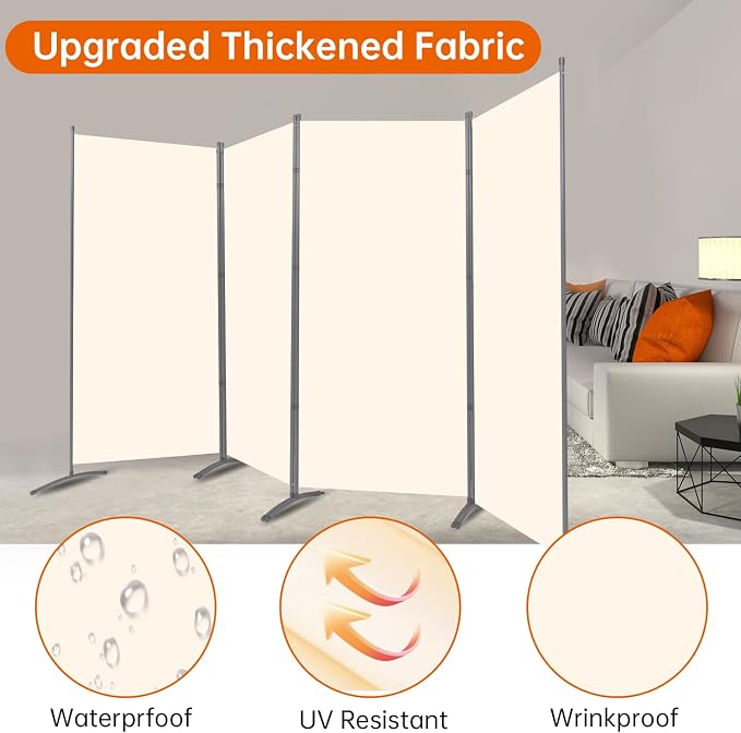 Room Divider 6FT Folding Privacy Screens, 4 Panel Partition Room Dividers | 6FT - Image 2