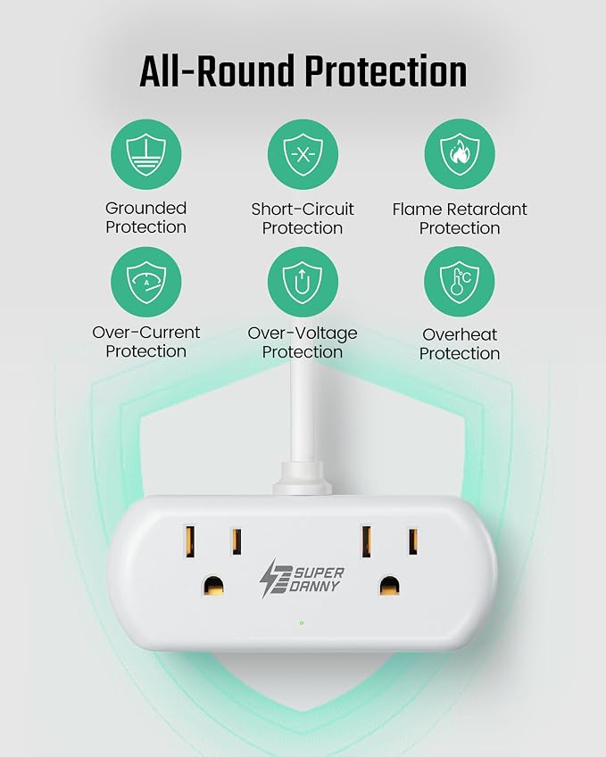 SUPERDANNY Power Strip with USB, Mini Desktop Charging Station with 2 - Image 7