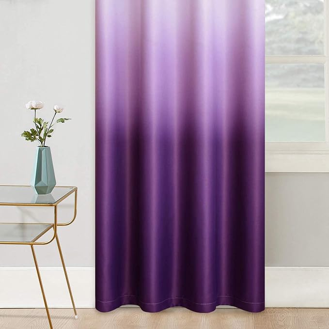 COSVIYA Grommet Ombre Room Darkening Curtains 63 inch Length 2 Panels, Gradient - Image 5