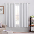 HOMEIDEAS Greyish White Blackout Curtains 42 X 63 Inch 2 Panels Room Darkening by HOMEIDEAS