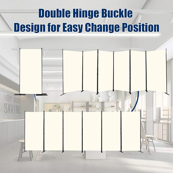 Room Divider 6 Panel-204''Wide, 6FT Room Dividers and Folding Privacy Screen | - Image 5