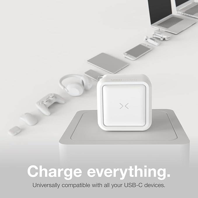 NOCO XGrid X65: 65W USB-C Charger – Dual Port GaN Power Adapter with PD 3.0, QC 4.0+, and PPS – Fast Charging with Smart Power Distribution – Foldable Wall Plug, UL Listed