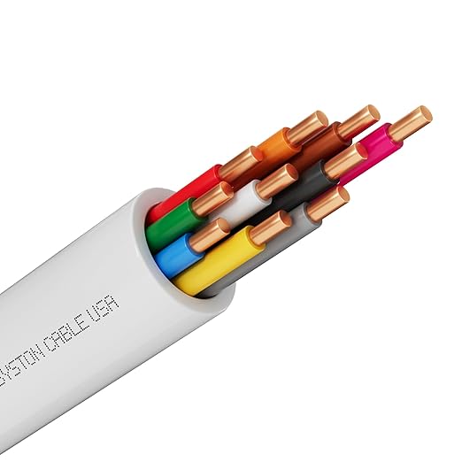 Syston 18/10 Thermostat Doorbell HVAC Heating Control Cable Wire, 100% Solid Copper Conductors CL3R/FT4/CMR Riser-Rated UL/ETL Listed, UV Resistant RoHS for Indoor/Outdoor Low Voltage Applications Use