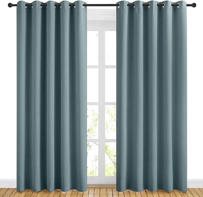 NICETOWN Blackout Greyish Blue Curtains by NICETOWN