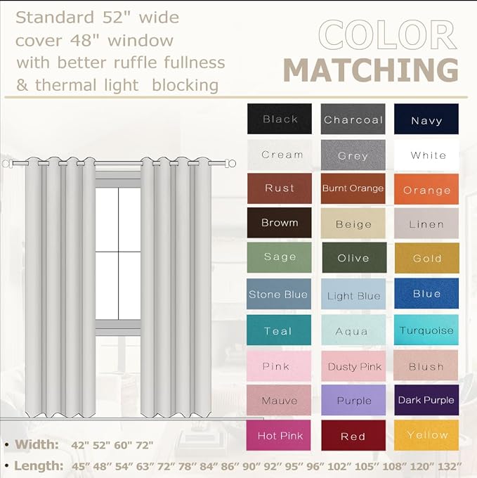 KOUFALL White Blackout Curtains - Image 3
