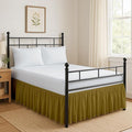 Ruffled Bed Skirt Split Corners with Platform, Tailored Fit Hotel Quality Wrinkle Free Ultra-Soft Microfiber Dust Ruffle, Upto 12 Inch Drop, King, Taupe