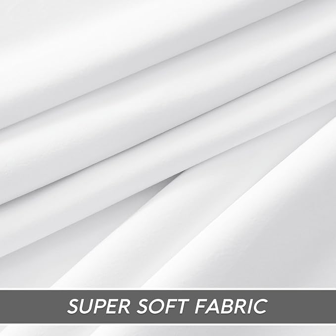 RYB HOME White Velvet Curtains 108 inch, 2 Layers Room Darkening Window Curtains - Image 6