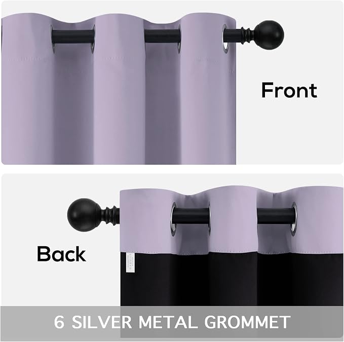 Yakamok Light Purple Blackout Curtains 63 inches Long - Image 6