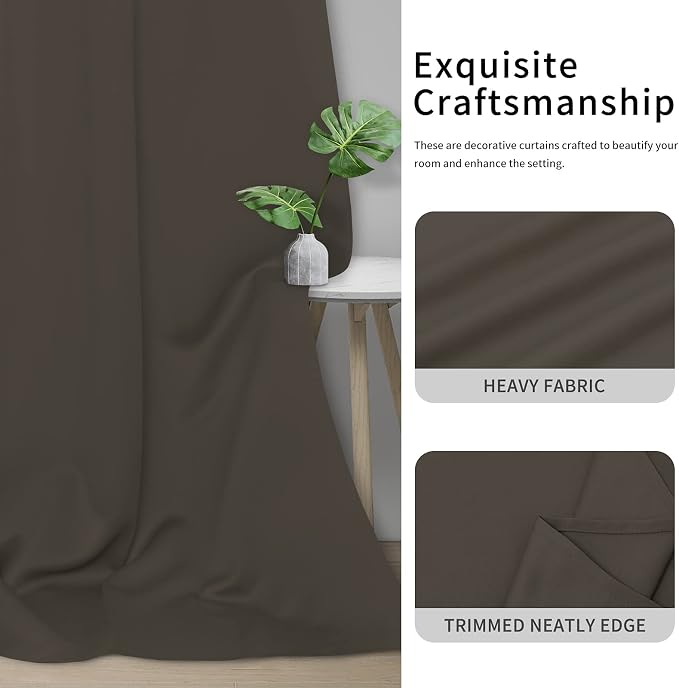 Easy-Going Thermal Grommet Blackout Curtains, 2 Panels 42x72 in, Taupe | - Image 5