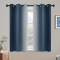 COSVIYA Grommet Room Darkening Ombre Navy Blue Curtains W42xL45 inch | Navy and by COSVIYA
