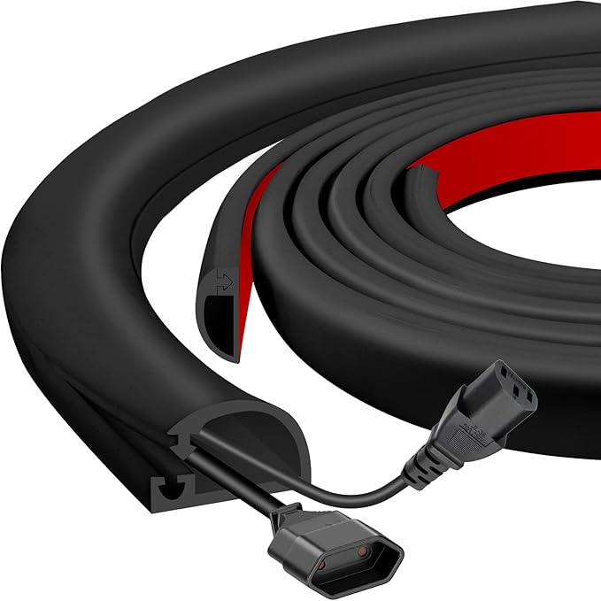 Silicone Wall Wire Hider, Side Open Wire Covers for Cords on Wall, 3.3FT Self-Adhesive Flexible Cord Hider for Mounted TV, Home Office, Cavity 0.63" W x 0.31" H