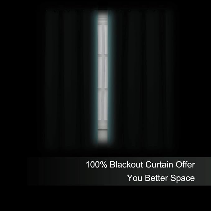 100% Blackout Curtains 52 x 72 Inch/Sea Teal Curtains 2 Panels - Image 4