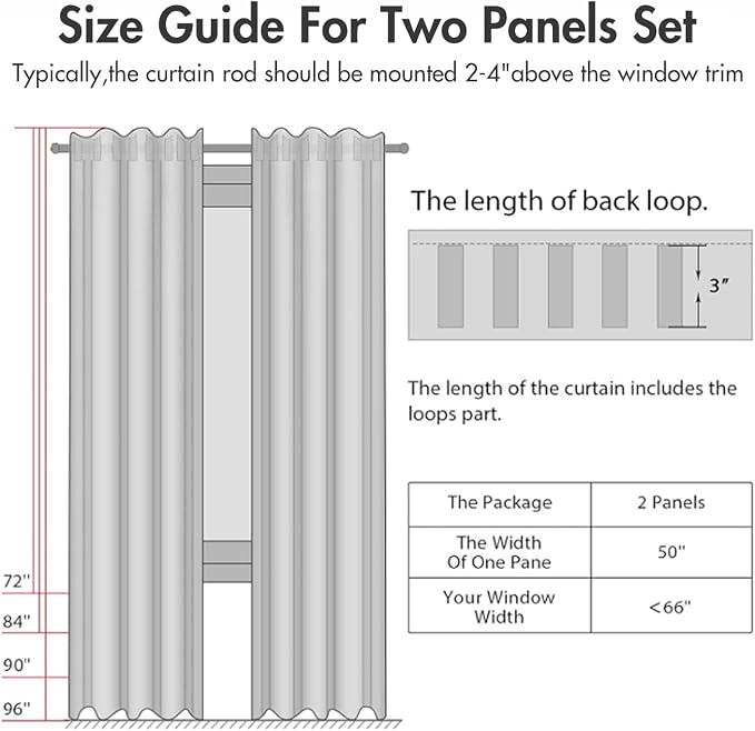 MIULEE 100% Blackout Curtains Linen Curtains & Drapes W52xL108 Inch, Full Black - Image 8