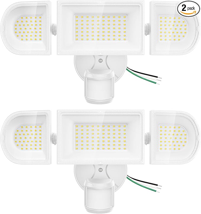 150W Motion Sensor Lights Outdoor for Outside, 15000LM LED Flood Lights Outdoor Wired Dusk to Dawn, Exterior Security Floodlight Fixture Waterproof IP65, Outdoor Lighting for House, Garage 2 Pack