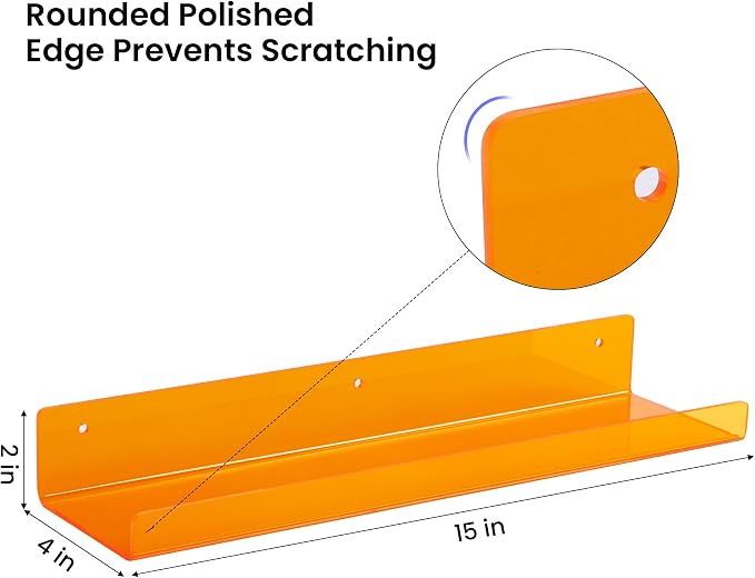 upsimples 4 Pcs 15" Acrylic Shelves - Image 3