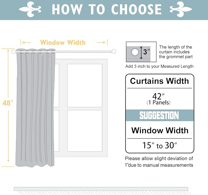 ChrisDowa Small Window Curtains 48 Inches Long - Image 5