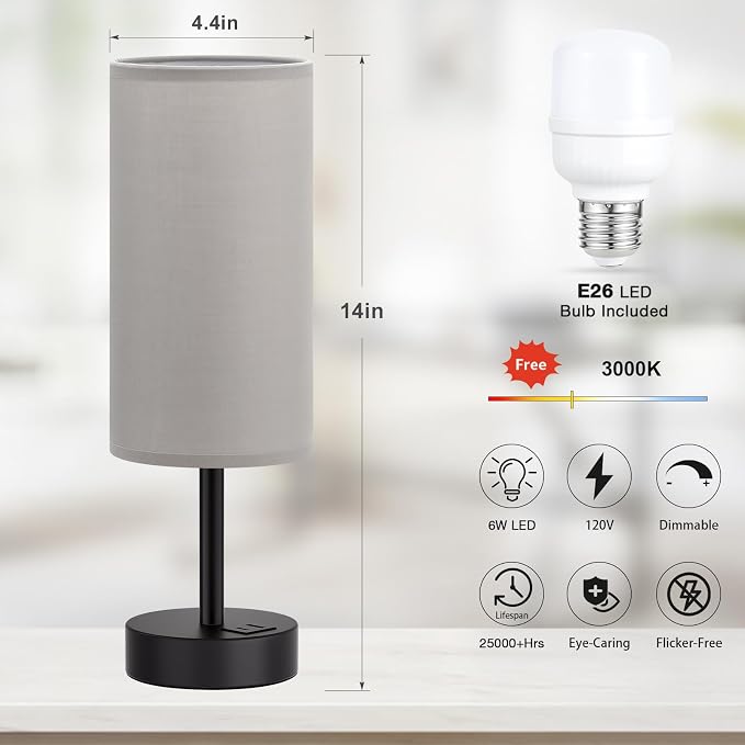 Dicoool Bedside Table Lamp for Bedroom - Image 5