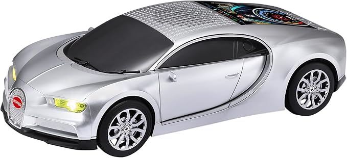 WSTER Luxury Sports Car Model Bluetooth Speaker with HD Sound, TWS Stereo Pairing, Display Screen, Built-in Microphone, Unique Bluetooth Car Speaker for Home, Party, Outdoor & Beach (Silver)