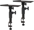Sound Town 2-Pack Desktop Clamp-On Studio Monitor Speaker Stands with Horizontal/Vertical Speaker Orientation (STSD-DCM-Pair)