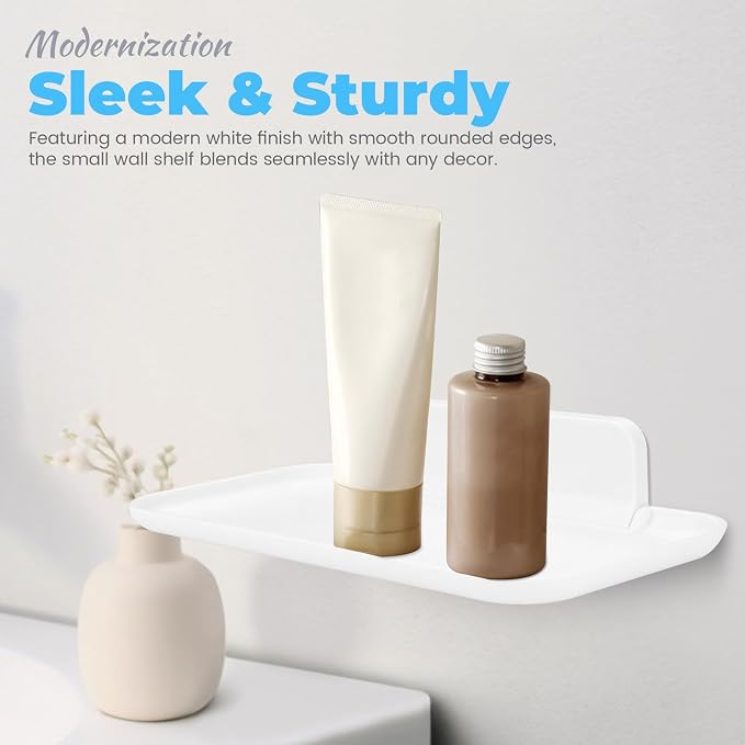 2 Pack Foldable Bedside Shelf Wall Mount, Adhesive Floating Shelves - Image 6