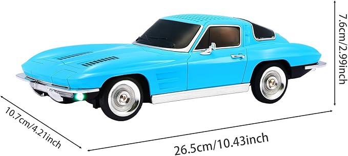 WSTER Retro American Style car Bluetooth Speaker, Portable Wireless Outdoor Speaker, TWS Stereo, Support USB/TF/AUX, Party Bluetooth Speaker with Microphone,Classic car Gifts for Men(Blue)
