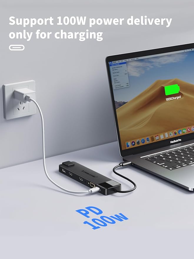 Lemorele 13 in 1 USB C Docking Station for Triple Monitors, Dual 4K HDMI, 1000M RJ45, VGA, 4 USB 3.0/2.0, SD/TF, 3.5MM Audio, USB C 3.0, 100W PD, Compatible with Type C Laptops